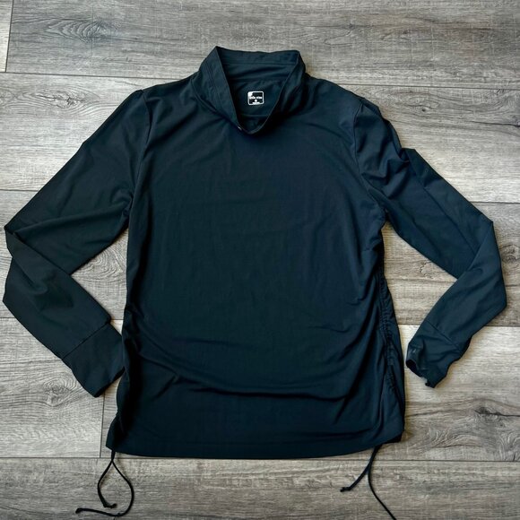Title Nine Black Long Sleeve Ruching Pullover Active Performance Golf Top - Picture 1 of 6